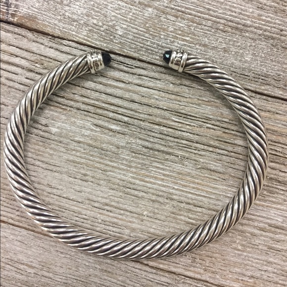 David Yurman Jewelry - David Yurman onyx and diamond cable bracelet